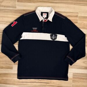Slam Sailing Rugby Shirt Mens 3XL Navy Blue Long Sleeve Sail Contest Italian
